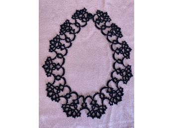 Black Bead & Crocheted Collar