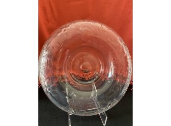 Etched Glass Chip And Dip Bowl J1
