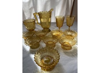 Vintage Amber Glass Lot 12 PCS