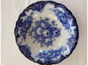 Flow Blue Semi Porcelain Bowl UPPER HANLEY ENGLAND