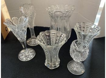 6 Glass And Crystal Vases B2