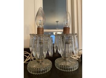 Pair Of Art Deco Glass Lamps