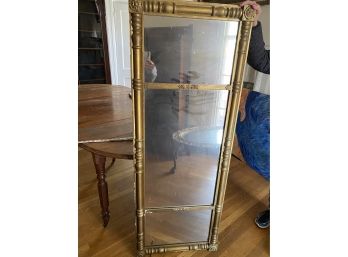 Gold Triptych Mirror With Ornate Frame