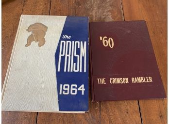 2 Yearbooks: The Prism 1964 And The Crimson Rambler 1960