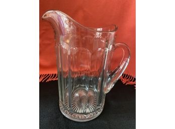 Heavy Clear Thick Glass Pitcher G1