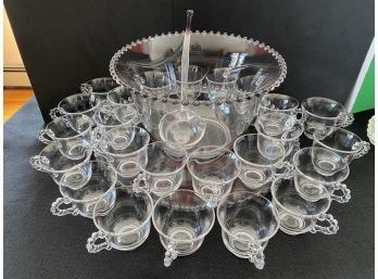 Imperial Candlewick Punch Bowl Set With Ladle And Tray