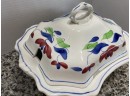 Covered Soup Tureen With Red Blue Green