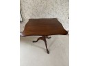 Mahogany Tilt Top Supper Table With Serpent Sides On Tripod Base With Pad Feet