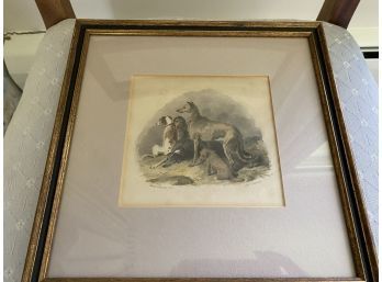 Framed 5 Dog Print 1846 Edwin Landseer, R. Thos Landseer