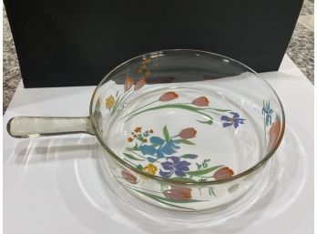Floral Painted Glass Pan