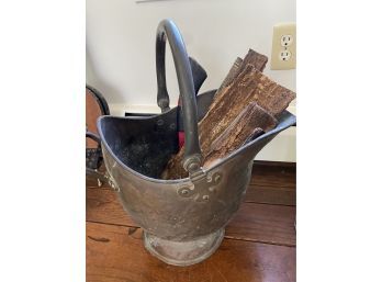Brass Wood Holding Bucket