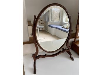 Victorian Mahogany Dressing Mirror 19 Century On Trestle Base