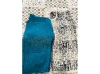 2 Ladies Sweaters: Blue Handmade In Scotland Cream/navy Coldwater Creek