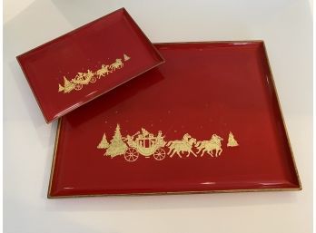 Red Christmas Trays