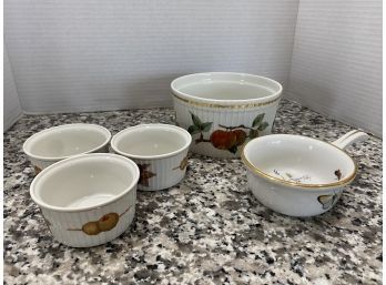 Royal Worcester Bowl And Condiment Cups