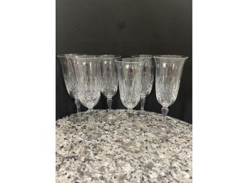 6 Crystal Champagne Flutes