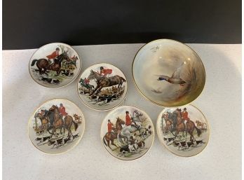 4 Hunt Dipping Bowls And 1 Duck Bowl