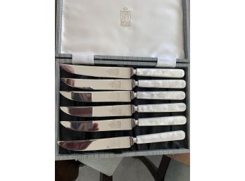 Mother Of Pearl Handle Knife Set By Kirk & Matz, Sheffield Cutlery