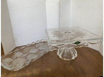 Shannon Crystal Cake Stand Plus Glass Platter