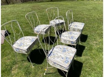6 Metal Chairs (could Work With Metal Table In Part 1 Auction)
