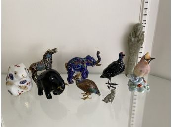 Nine Figurines With Lucky Elephant (trunk Is Up)