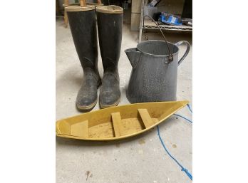 Boots, Boat And Water Pail