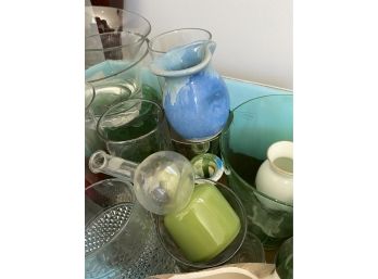 Misc Vase Lot With Pottery And Glass. DR