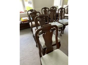 8 Mahogany Chairs With Carved Shell