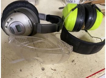 Two Safety Head Phones And Eyewear