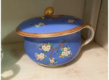 Blue Tea Cup Style Pot With Lid
