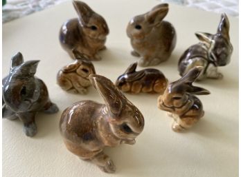 Eight Bunny Figurines