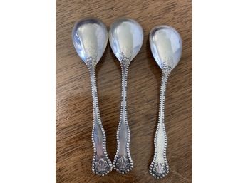 3 Antique Monogramed Silver Plate Spoons