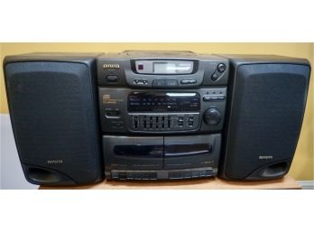 Aiwa CADW400 Double Cassette CD Boombox