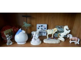 Lot Of 12 Misc. Horses, Animals, Crystal