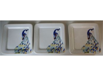 Lot. Of 3 Peacock Plates