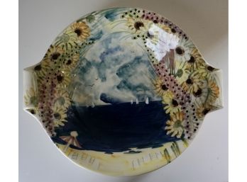 Signed Handpainted Pottery Bowl