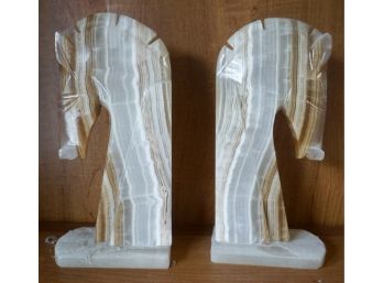 Pair Of Onyx Horse Bookends