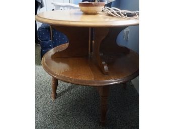Pair Of Maple Round End Tables