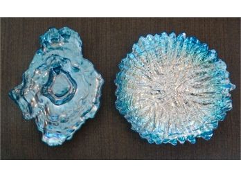 Art Glass Turquoise Dishes Made In Turkey