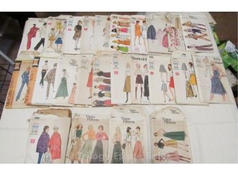 Lot Of 24 Misses And Junior Vintage Sewing Patterns
