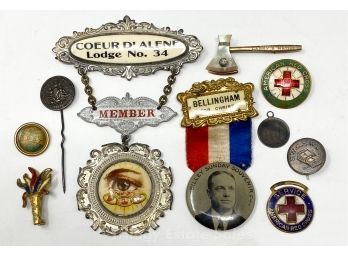 Service, Fraternal Order, And Temperance Badges And Brooches