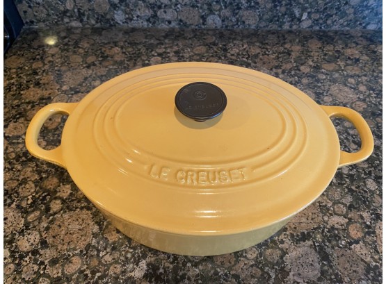 Yellow Le Creuset #25 Covered Casserole Dish - Made In France