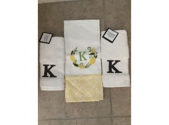 3 New Letter K Towels - Br3r