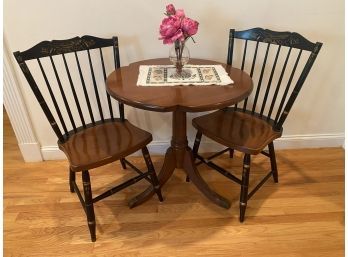 Pair Of Hitchcock Black & Cherry Windsor Chairs