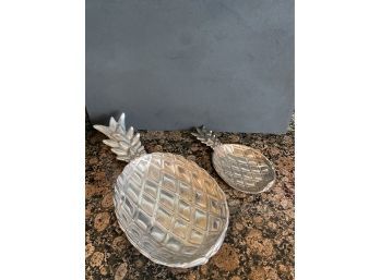 Large And Small Silver Footed Pineapple Serving Dishes Or Spoon Rests?