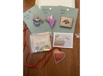 Decorative Pins And Stain Glass Heart Pendant