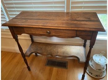 Wooden Accent Table With 1 Drawer And Shelf Under