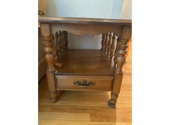 Solid Wood End Table With 1 Drawer By Beals 1 Of 2