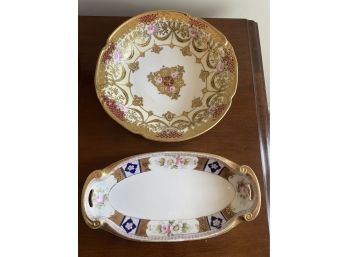 Noritake Oval Plate And Nippon Round Fruit Bowl