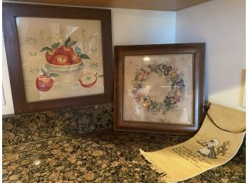 2 Framed Pictures And Wall Hanging
